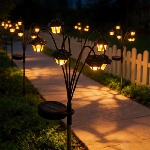Outdoor Lights Solar Powered 2 – Pieces 6-Head Decorative Weatherproof LED - Image 2
