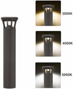 LED Bollard Light for Pathway, 36 Inch Outdoor Landscape Lighting Fixture, 3000K/4000K/5000K 3CCT & Watt Selectable 24W/15W/12W, 120-277V Dimmable Waterproof Walkway Garden Yard Campus Path Lights - Image 3