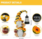 Solar Bee Garden Gnomes with LED Lantern, 12.2-Inch Outdoor Statue - Image 4
