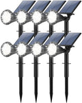 Tadyreal Solar Lights Outdoor Waterproof IP65 180° Adjustable Solar Powered Landscape Spot Lights for Yard 4 Lighting Modes Spotlights for Pathway Garden Outside Wall Pool Porch (8 Pack, Cool White) by TadyrealSolarLights