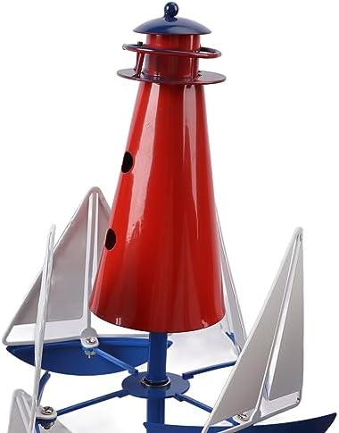 Gavigain Sailboat Windmills Kinetic Art Wind Sculpture Large Metal Nautical Art Garden Windmills Sailboat Wind Spinners Decor for Outdoor Yard Garden - Image 3