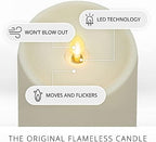 Luminara Outdoor Slim Pillar Flameless LED Candle, Ivory 2" x 8.5", Moving Flame Weather Resistant Timer Ready Battery Operated Safe Melted Edge - Image 2