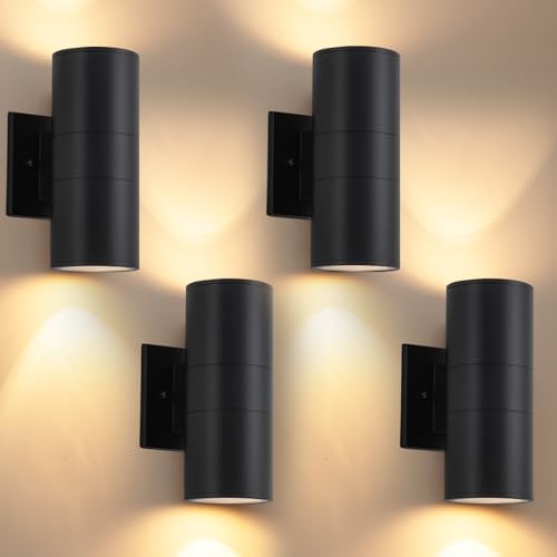 4 Pack Outdoor Sconce Lights for House, Modern Exterior by Easyusahome