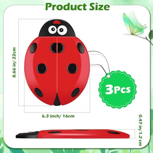 Landical 3 Pcs Stepping Stones, Walkway Decorative Stone, Ladybug - Image 3