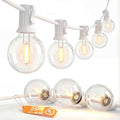 25FT G40 LED White Outdoor String Lights with 25 Plastic Shatterproof Bulbs by SUNSGNE