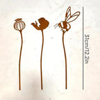 Decorative Garden Stakes Yard Art 3pcs Rustic Metal Set-Outdoor Vintage Ground Insert Decor with Abstract Design,Weather-Resistant Iron Signs for Patio,Seasonal Festival Decoration - Image 3