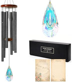 2in1 Design Luxury Beautiful Wind Chimes & Suncatcher, Deep Tone Wind Chime with Sun Catcher Prism for Window Patio Decor Crystal Wind Chimes for Outside Garden Gifts Women Gifts Unisex 32" by NEONGRAND
