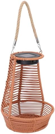 MAVIS LAVEN Garden Solar Light, Rattan Weave with Solar Lantern, Weatherproof and Efficient, Ideal for Outdoor Terraces and Balconies (Brown) - Image 3