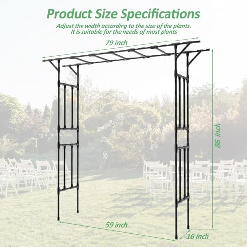 Garden Arch Trellis - 79" L x 86" H Supersize Flattop Garden Arch - Image 2