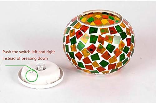 Waterproof Color Changing Table Lamp, Solar Powered Mosaic Glass Ball LED Garden Lawn Night Light Lamps, Party Lights for Home,Yard, Indoor,Outdoor Decoration Lights (Orange+Yellow+Green) - Image 4