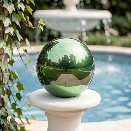 Zerodeko 2pcs Stainless Steel Gazing Balls Garden Mirror Globe Pond Sphere - Image 7