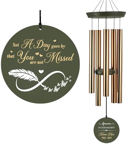 Personalized Memorial Wind Chimes Feather Mourn Wind Chimes by ExtrabilyOfficial