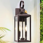 19" Oil Rubbed Bronze Dusk to Dawn Outdoor Wall Light, Modern Porch Lights by Yolsunes