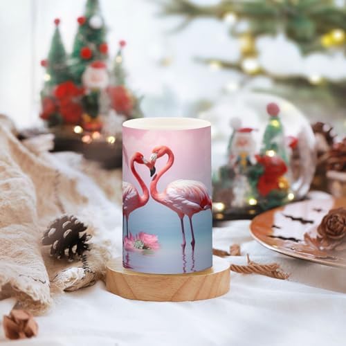 YETTASBIN Flamingo Flameless Candles with Remote Control and Timer, Adjustable Brightness Long Lasting Battery Operated LED Pillar Candles for Indoor Outdoor Party Home Decor, 2 Pack - Image 5