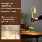 Fizrice Gold Rechargeable Table Lamp 4 Pack Portable Cordless Light - Image 4