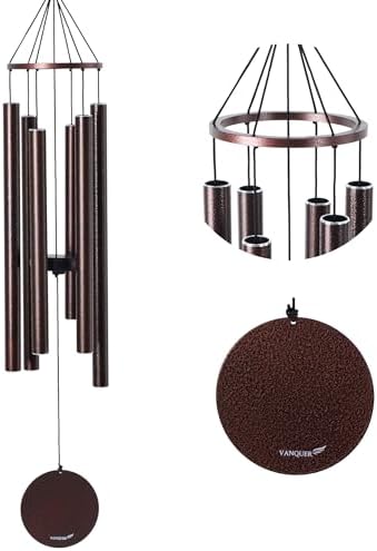 Vanquer Wind Chimes for Outside Deep Tone - 38'' Wind Chimes Outdoor Clearance, Deep Tone, Windchimes Outdoors, Memorial,Wind Spinner, Sympathy Gift, Patio, Home Décor (Bronze) by Vanquer