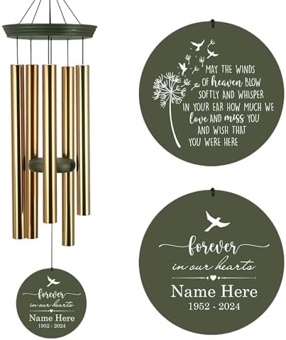 Personalized Dandelion Wind Chimes Memorial for Loss of Mom Dad by Astarin