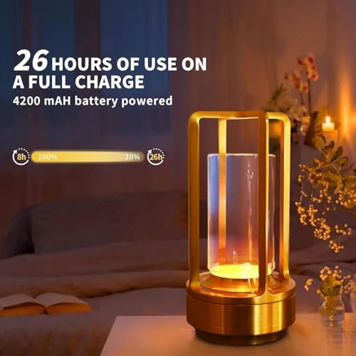 2 Pack Cordless Table Lamps, Rechargeable LED Decorative Lamp with Touch Control, 3 Color Modes & Stepless Dimming, 4200mAh Battery Powered Lamp for Bedroom/Bar/Kitchen/Outdoor, Gift for Home Décor - Image 5