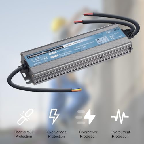 QNNP® LED Driver 300 Watts 12V DC Low Voltage Transformer Waterproof IP67 Power Supply Transformer Adapter AC 110V-265V to 12V DC, LED Power Supply for Indoor Outdoor Lighting - Image 4