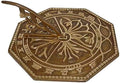 Antique Brass 'Flower' Hexagonal Sundial – for Outdoor Gardens, A Gift for Loved Ones by Unknown
