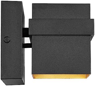 Globe Electric 60000022 11.5W LED Integrated Outdoor Wall Sconce, Matte Black, Gold Accent, 400 Lumens, 3000 Kelvins, 90 CRI, Front or Back Porch Decor, Modern Minimalist Exterior Lighting - Image 4