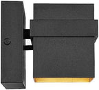 Globe Electric 60000022 11.5W LED Integrated Outdoor Wall Sconce, Matte Black, Gold Accent, 400 Lumens, 3000 Kelvins, 90 CRI, Front or Back Porch Decor, Modern Minimalist Exterior Lighting - Image 4