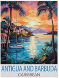 Vintage Metal Tin Sign，Antigua and Barbuda Caribbean, Vintage Travel Poster，Retro Wall Decor Art Tin Sign for Home Coffee Bar Restaurant Pub(15x30cm）6x12 inch-AH22 by Unknown