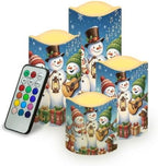 Christmas Snowman Flameless Battery Operated Candles Set of 4 by Uorisanigo