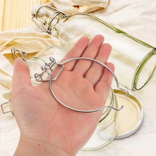 Mason Jar Hangers 10 Pcs Accessories Sealing Can Buckle Wire Clamps Jar Locking Stainless Steel Handle In Design For Hanging Bottle - Image 7