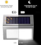 Solar Led Step Lights - Waterproof Stainless Steel Outdoor Deck Lights for Stairs, Pathways, and Fences - Bright, and Easy to Install A (Cold Light) 2 PCS - Image 4