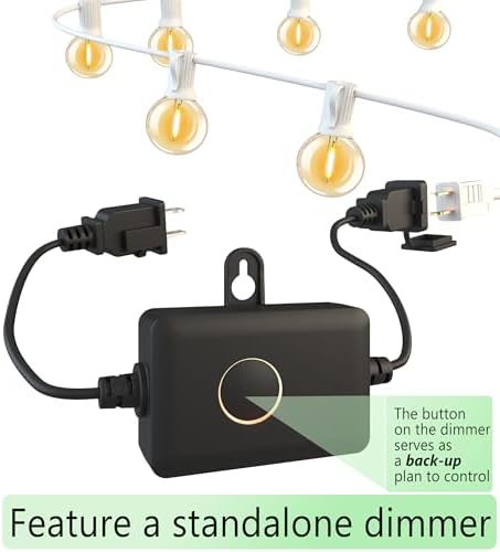 White Outdoor String Lights 30FT (1FT Apart) Remote for Patio Wedding Party - Image 3