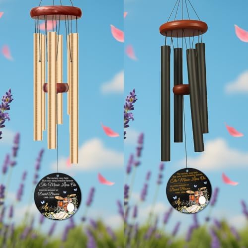 Personalized Drum Set Memorial Wind Chime, Custom Name & Year - Image 3