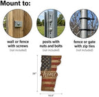 Vermont "Home" State Shape Sign — Vintage American Flag Wall Decor — UV-Printed Aluminum (Not Real Wood) — Patriotic State Pride Art for Indoors & Outdoors — Made in USA - Image 3