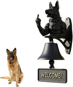 Cast Iron Muscle Dog Welcome Doorbell, Funny Bulldog Doorbell, Dog Middle Finger Decor Dinner Bell, Retro Metal Outdoor Dachshund Hanging Door Bell for Yard Garden by Unknown
