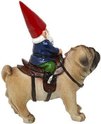 Funny Guy Mugs Garden Gnome Statue - Gnome Riding a Pug - Indoor/Outdoor Garden Gnome Sculpture for Patio, Yard or Lawn - Image 6