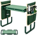 Garden Kneeler and Seat, 2-in-1 Folding Gardening Stool with 5 Adjustable Heights, 660 lbs Heavy Duty Steel Frame and 2 Tool Pouches by Icreopro