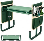 Garden Kneeler and Seat, 2-in-1 Folding Gardening Stool with 5 Adjustable Heights, 660 lbs Heavy Duty Steel Frame and 2 Tool Pouches by Icreopro