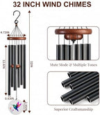 Hummingbird Wind Chimes for Outside, Deep Tone Outdoor Wind Chime with Colorful Wind Catcher, 6 Aluminum Tubes, Garden Porch Patio Decor, Memorial & Birthday Gift - Image 2