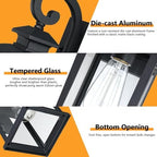 Dusk to Dawn Outdoor Porch Lights Wall Mount 2-Pack, Matte Black - Image 7