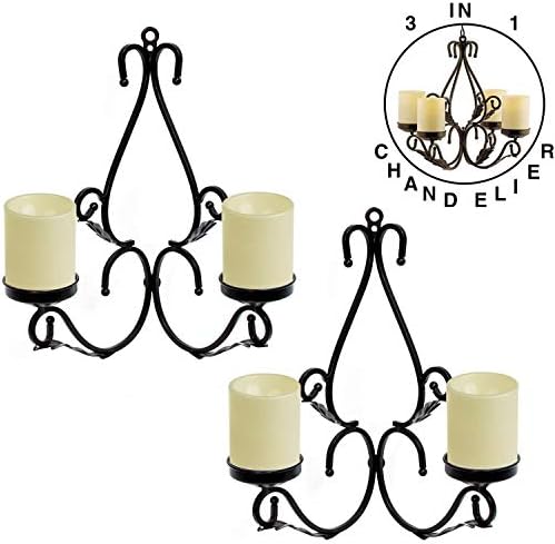 3 in 1 Ambient Lighting Chandelier Chain Hang Metal Wall Sconce - Image 2