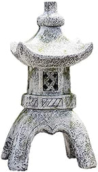 Outdoor Garden Animal Statues Patio Décor, Pagoda Stupa Garden Lantern Ornaments Japanese Style Asian Decor Outdoor Statues Patio Yard Front Porch Collectibles(A,32x32x62cm) by Unknown