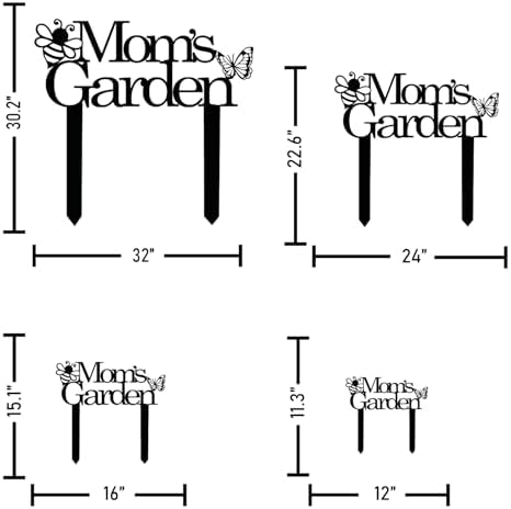 Custom Patio Meta Sign with Stake, Bee and Butterfly Decoration, Farmhouse Yard Art - Personalized Gardener Name, Gift for Mom & Grandma - Image 3