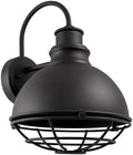 Design House 588442 Ajax Industrial Modern 1-Light Indoor/Outdoor Dimmable Wall Light with Removable Metal Wire Cage Shade for Porch Entryway Patio Garage Kitchen Bedroom, Textured Black by DesignHouse