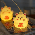 CAKERS Cute Cartoon Cat String Lights|Creative Luminous Night Light|LED Warm White Copper Wire Lights|Hanging Fairy Lights for Bedroom Party Decor,B,10m(32.8ft)-80LED-USB - Image 3