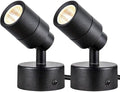 SUNVIE 2 Pack LED 120V SpotLights Indoor, 3W Up Lights Floor Spotlight, 3000K Uplights Indoor Accent Lighting for Plants Pictures Artwork, 5.9 FT Cord with Foot Switch by SUNVIE