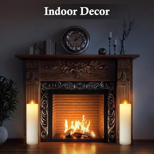 14"×4" Large Outdoor Flameless LED Candles, IP45 Waterproof, White 2 Pack - Image 2