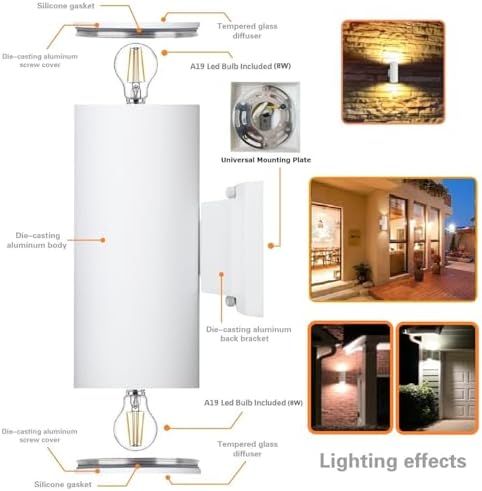 Outdoor Wall Lantern, Anti-Rust Waterproof Exterior Light Fixture - Image 3