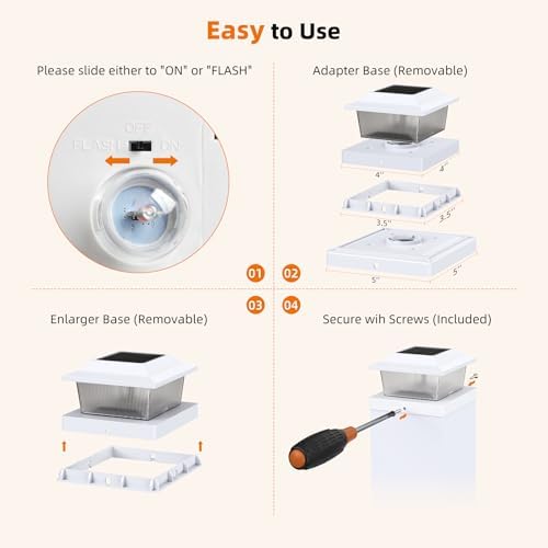 Solar Post Cap Lights, White, 4x4/5x5, 6-Pack - Image 6