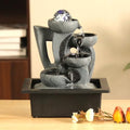 Indoor Tabletop Waterfall Fountain with Spining Orb for Home Office Desk, Gray Rock Resin Zen Water Feature with Soothing Sound for Relaxation & Meditation by BIASUNS