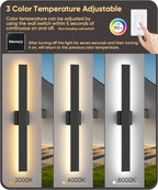 Aipsun 31.5" Black LED Outdoor Wall Sconce, Modern Exterior Light Fixture - Image 4